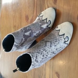 Free People snakeskin western bootie Size 6